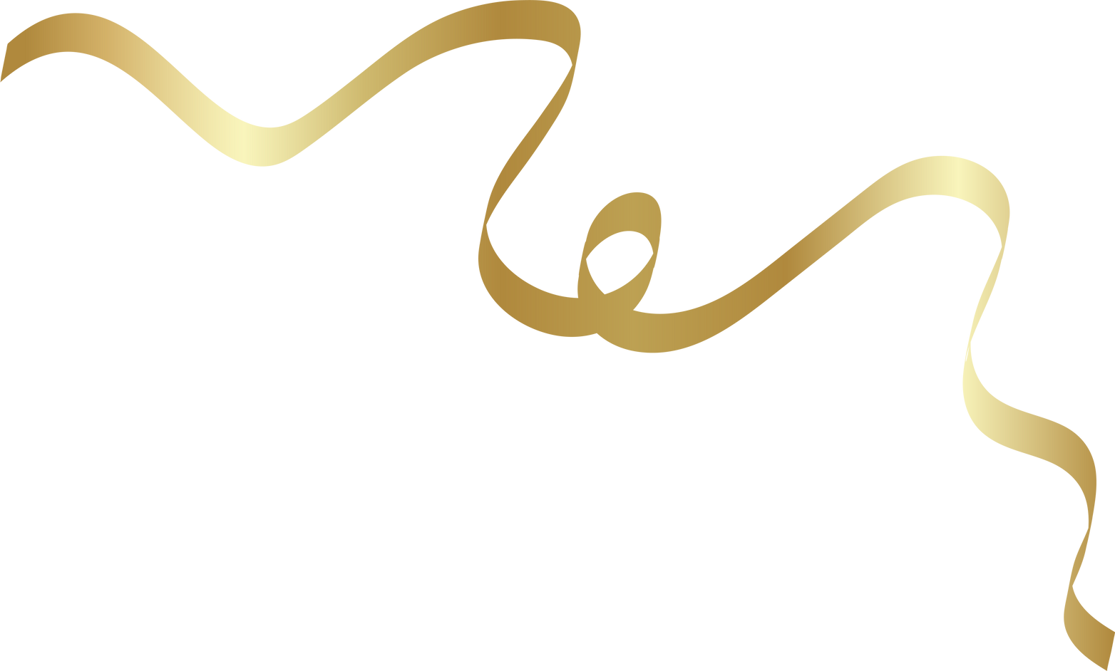 Gold shiny ribbons set. Decoration for party, holiday, New Year